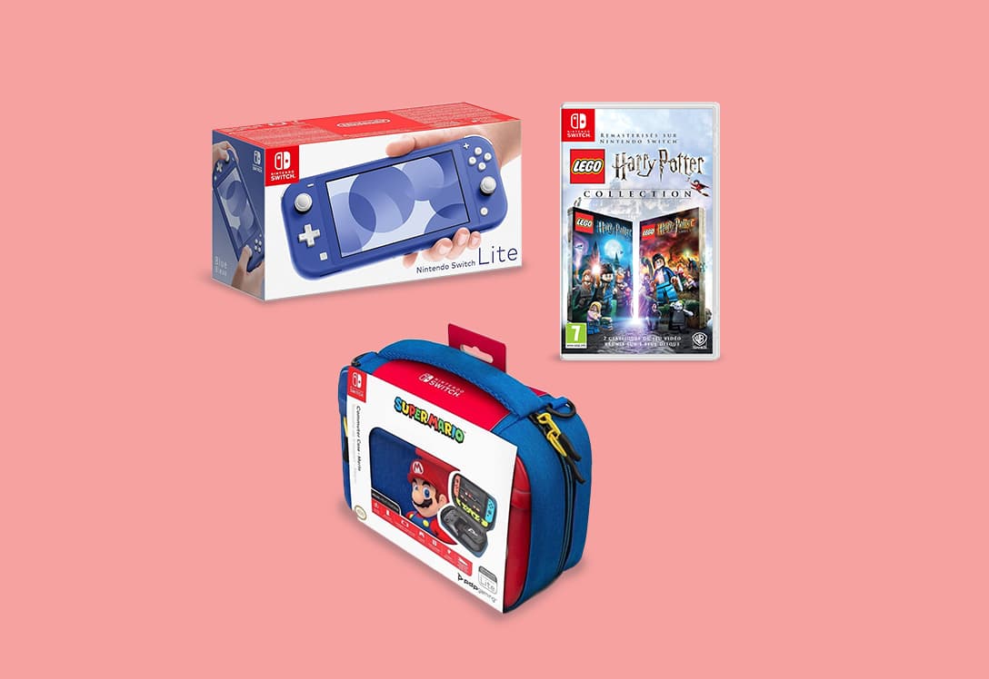Nintendo Switch Lite Azul + Juego + Funda viajero