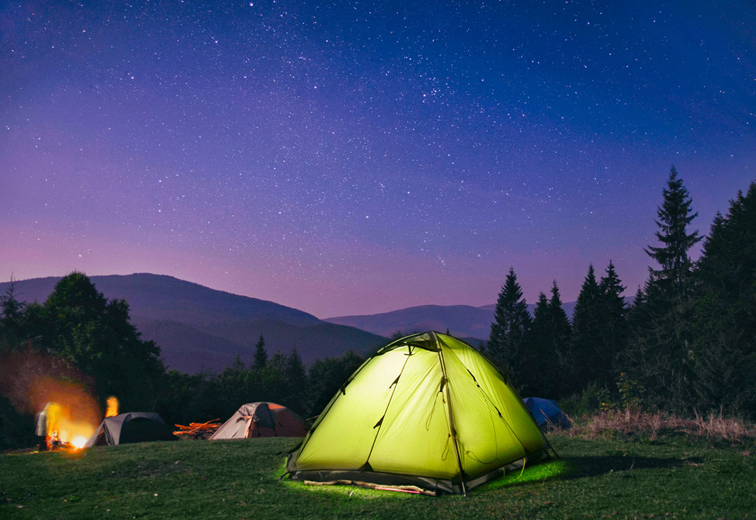 noche de camping