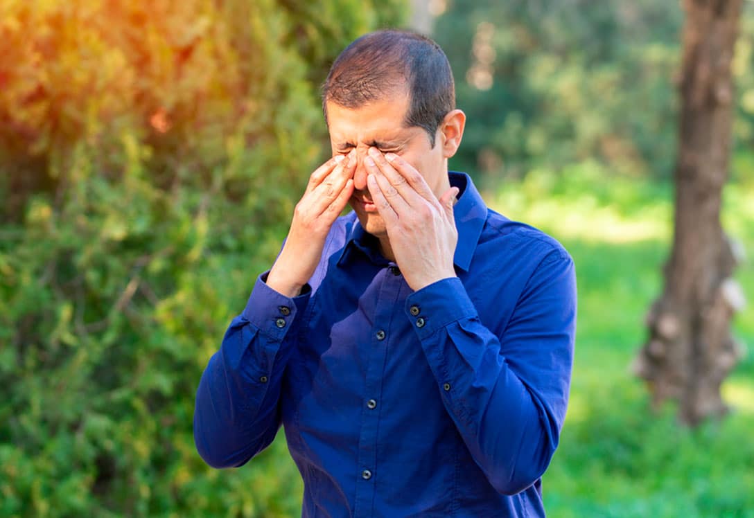 Irritación ocular producida por alergia al polen