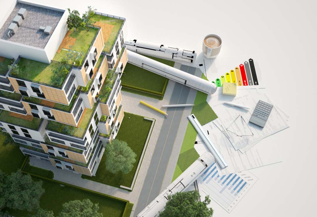 Modelo de arquitectura de construcción sostenible