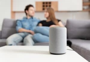 control-voz-hogar-pareja familia de picnic