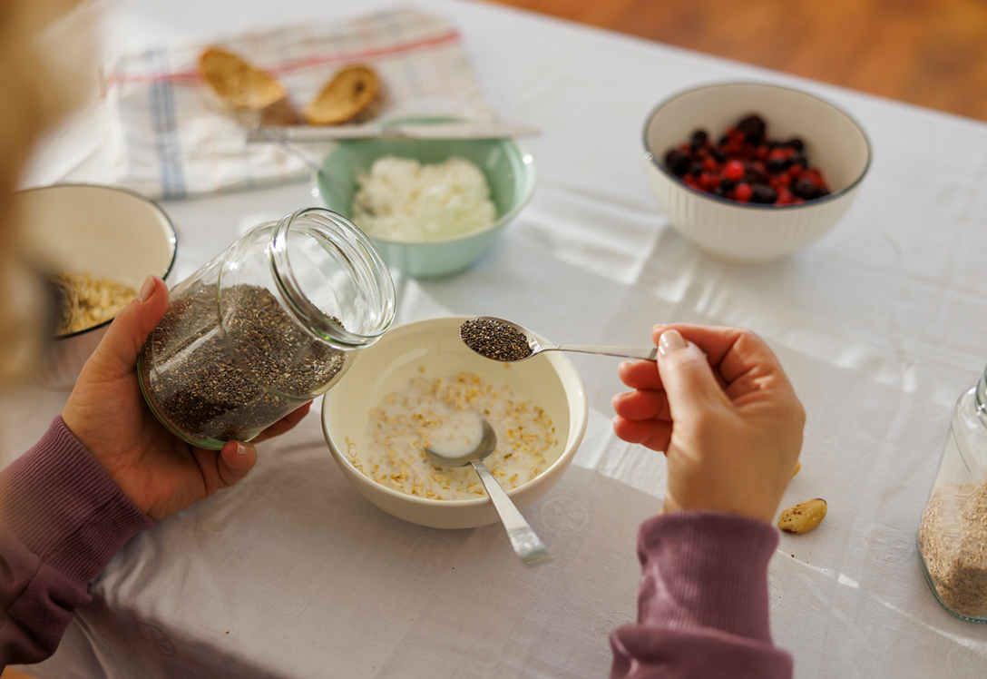 desayuno kerfir con semillas
