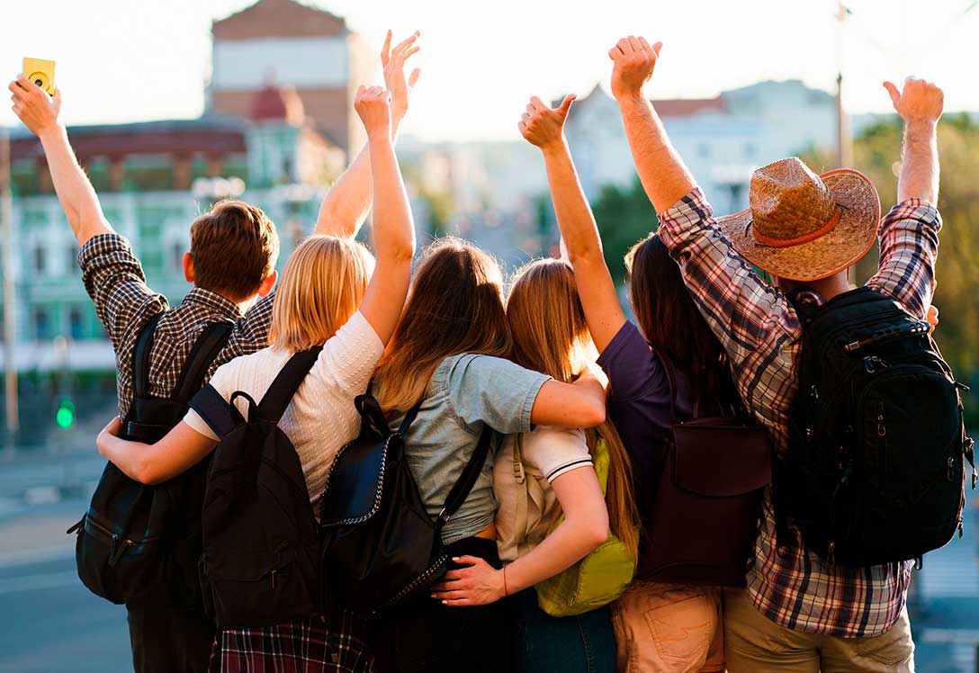 Grupo de jóvenes de intercambio