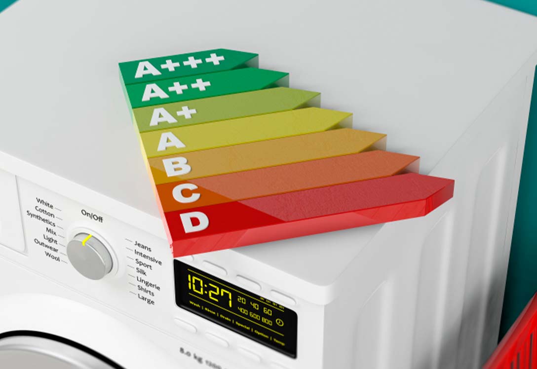 Lavadora y etiqueta de consumo energético
