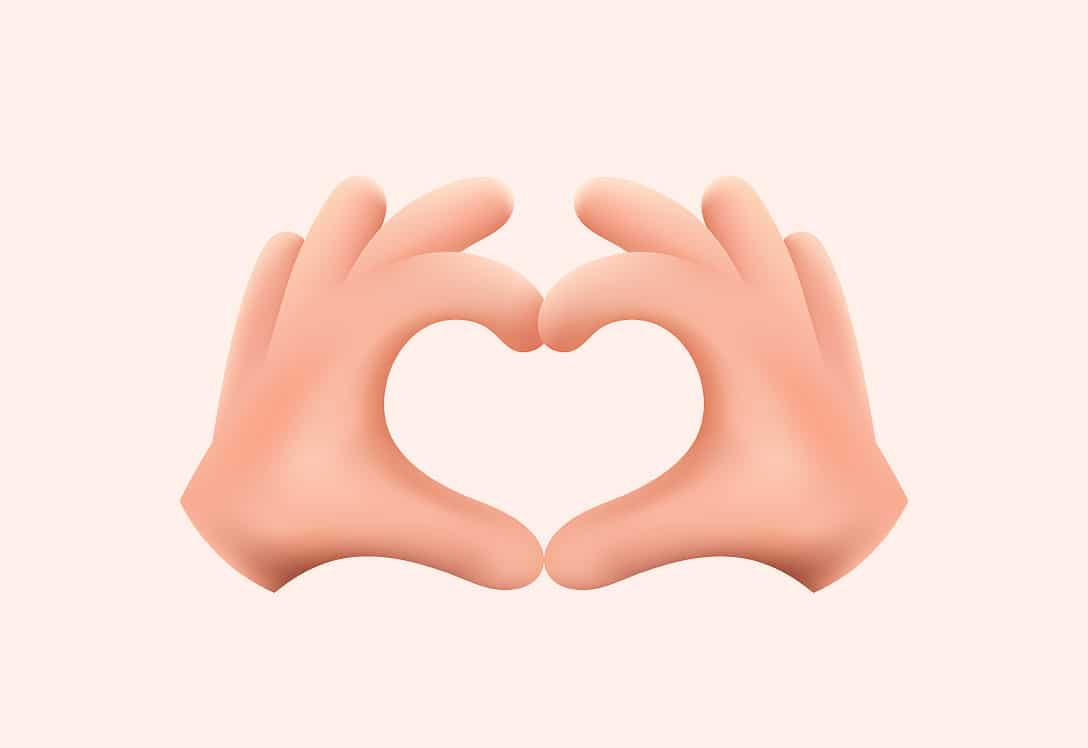 Manos en forma de corazón